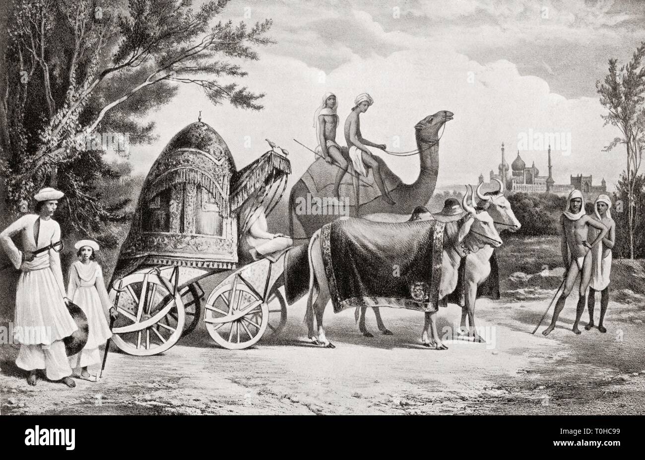 Harem carriage of the last king of Delhi , India , Asia , old vintage 1800s picture Stock Photo