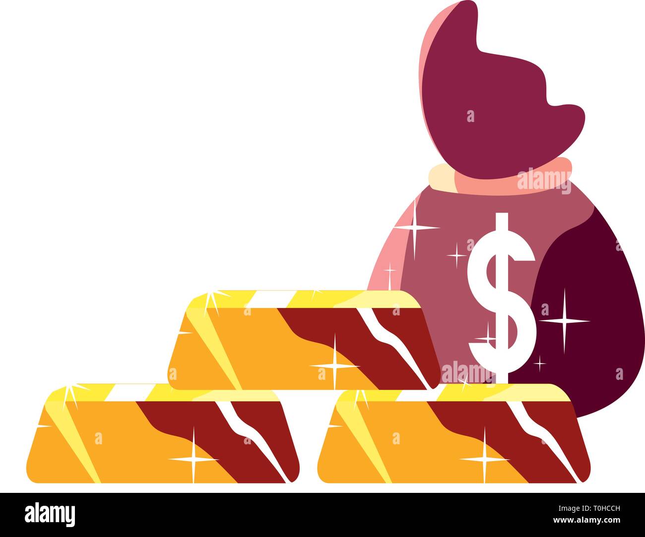 money bag dollar gold bars vector illustration Stock Vector Image & Art ...