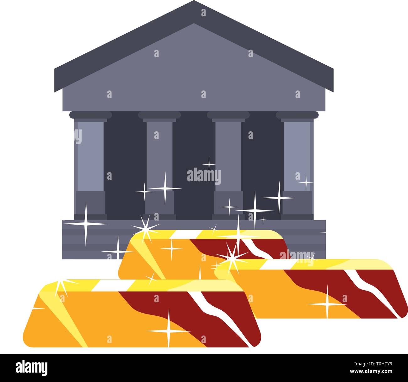 bank gold bars investment economy vector illustration Stock Vector ...