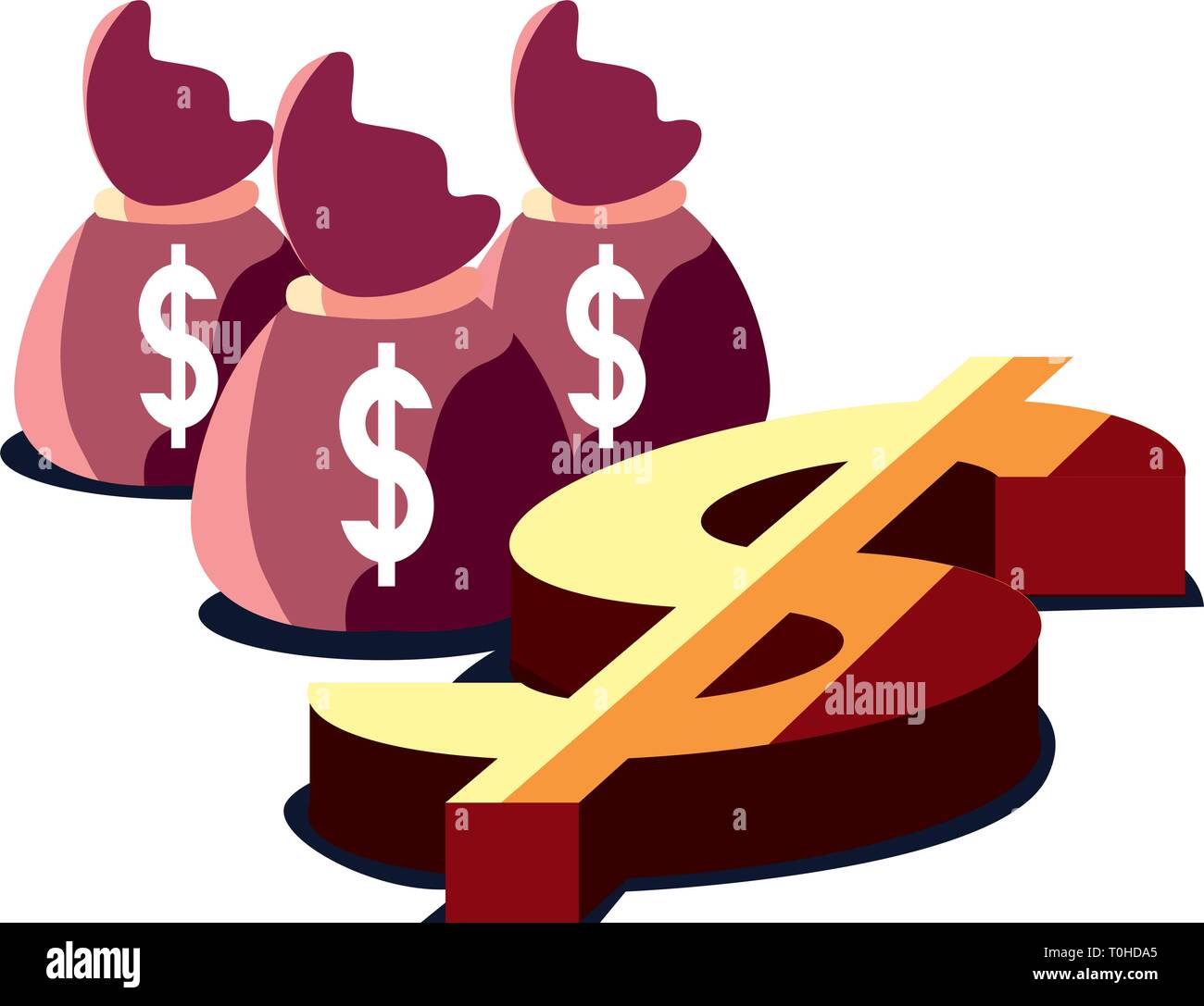 money bag banking dollar sign vector illustration Stock Vector Image ...