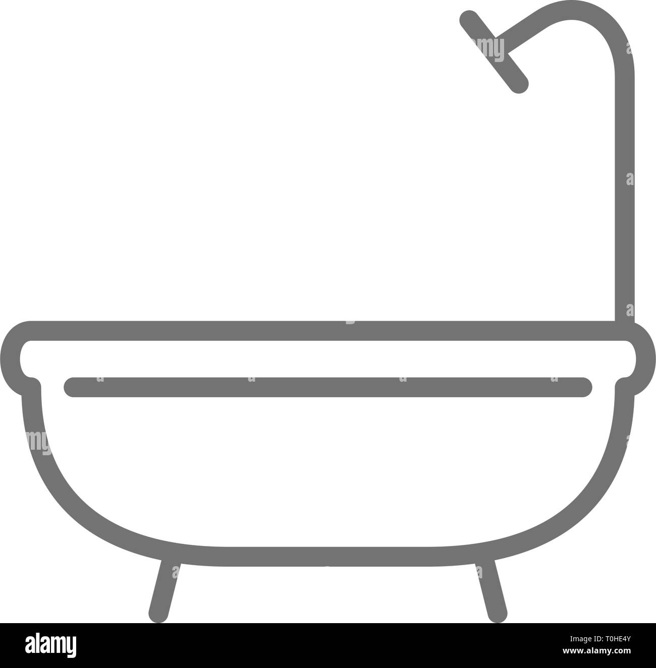 Bathtub, shower, bathroom line icon Stock Vector Image & Art - Alamy