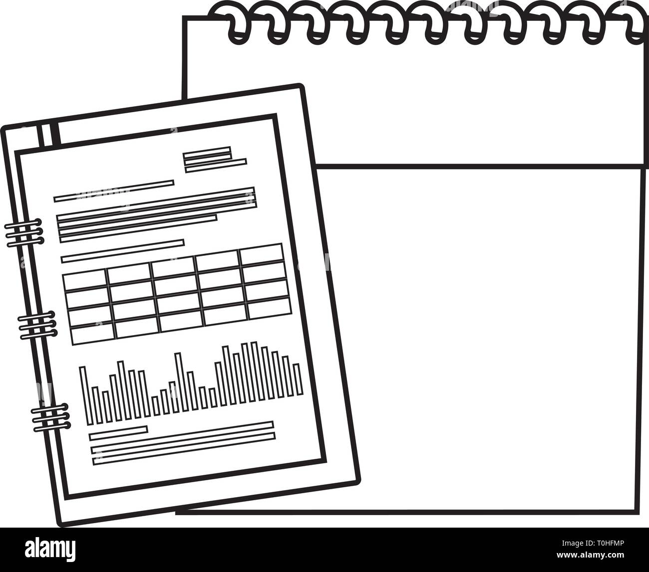 calendar reminder with documents vector illustration design Stock