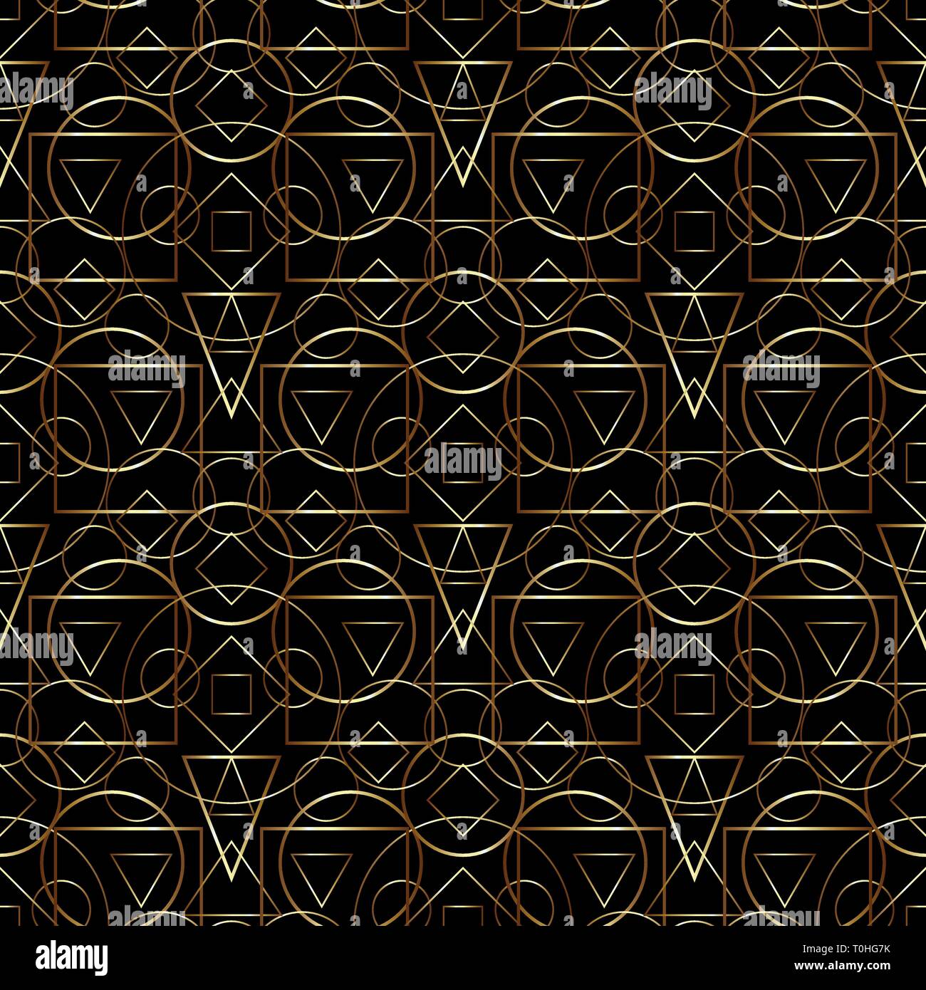Golden geometric seamless pattern on black background Stock Vector ...