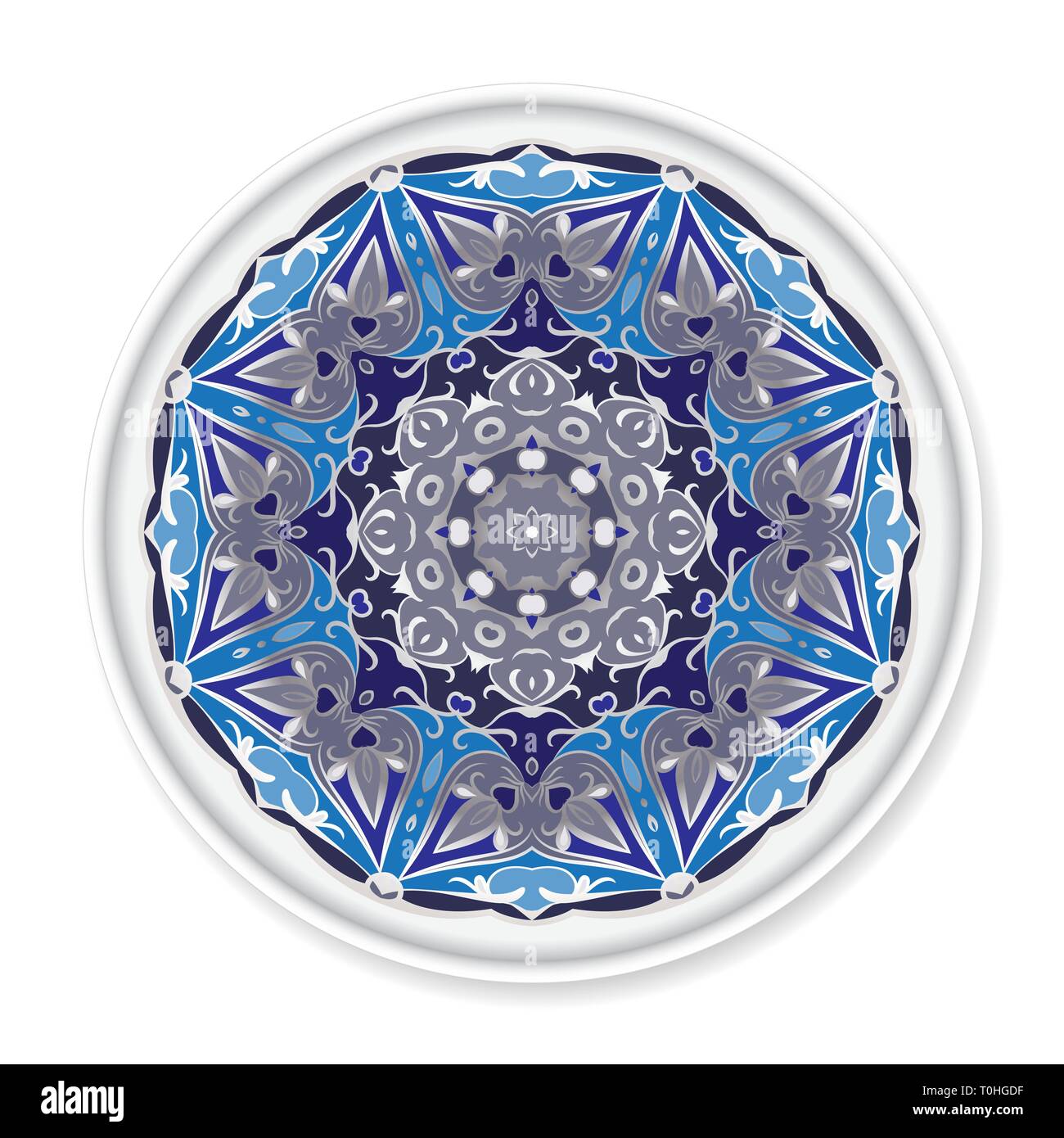 Decorative Plate With Round Ornament In Ethnic Style Home Decor
