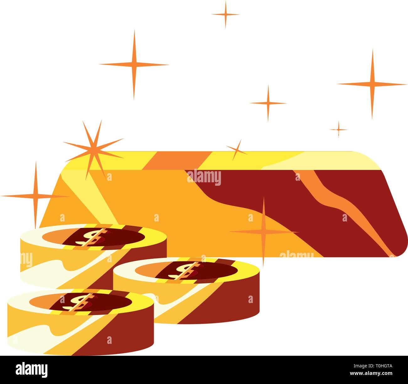 gold bar coins money currency vector illustration Stock Vector Image ...