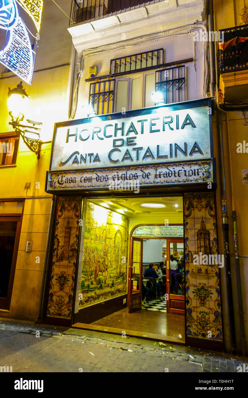 Valencia Horchateria de Santa Catalina, Valencia Old Town Spain Stock Photo