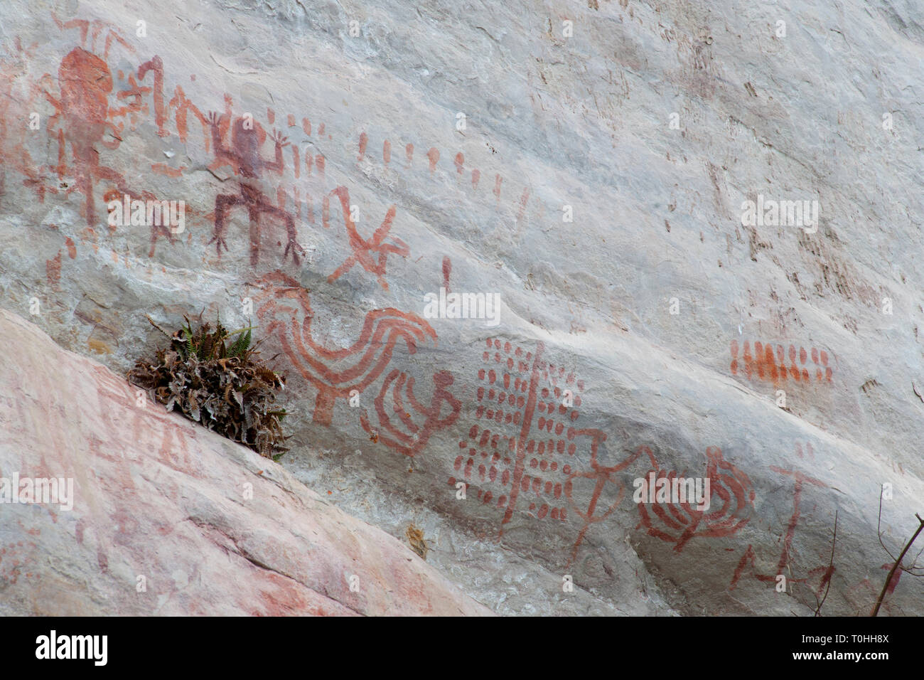 Pictography, Faical, San Ignacio, Cajamarca, Peru, 2015. Creator: Luis Rosendo. Stock Photo