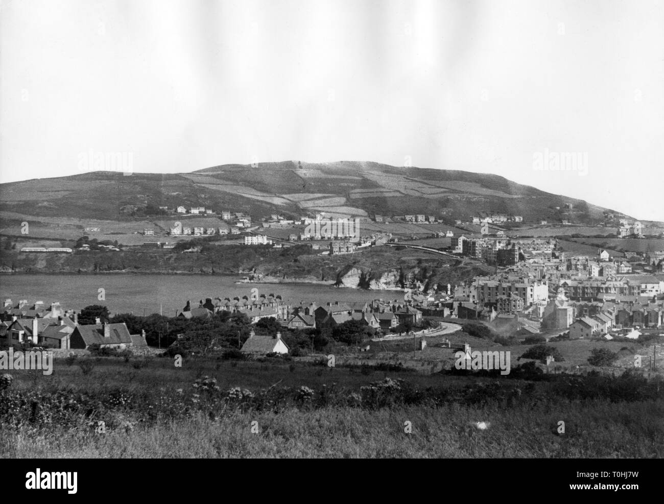 geography/travel, Great Britain, Island of Man, Port Erin, cityview, Isle of Mann, historic, historical, city, cities, view, overview, 20th century, men, male, Additional-Rights-Clearance-Info-Not-Available Stock Photo