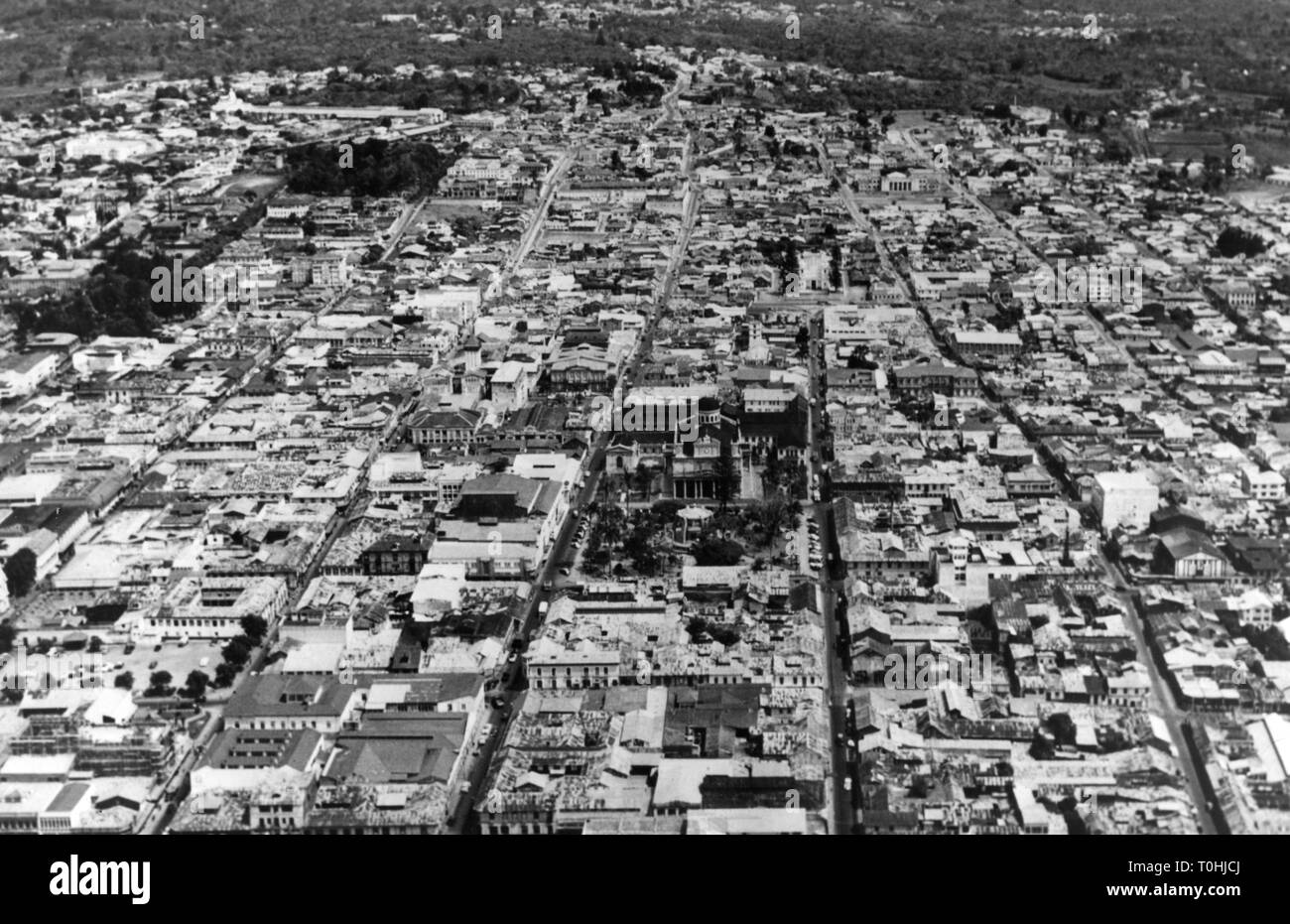 geography / travel, Costa Rica, San Jose, city views / cityscapes, aerial view, middle of 1950s, Additional-Rights-Clearance-Info-Not-Available Stock Photo