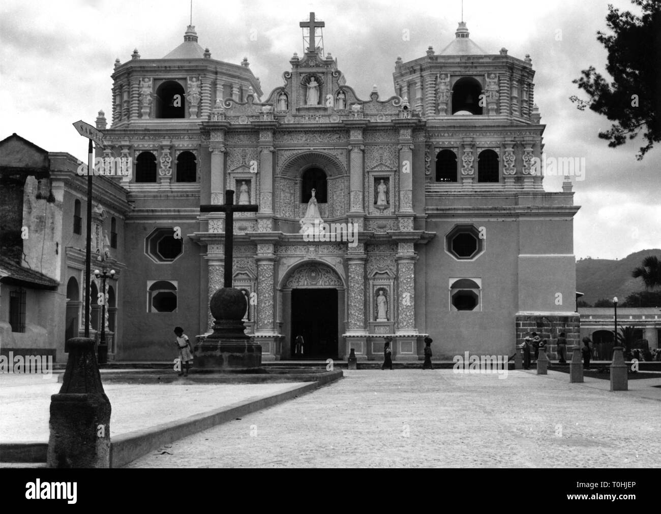 geography / travel, Guatemala, Antigua, churches, iglesia de la Merced, exterior view, 1960s, , Additional-Rights-Clearance-Info-Not-Available Stock Photo