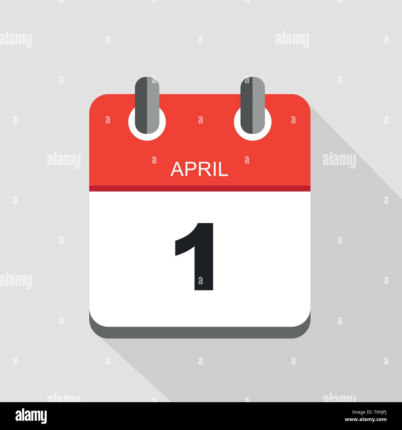 red calendar icon 1st april vector illustration Stock Vector