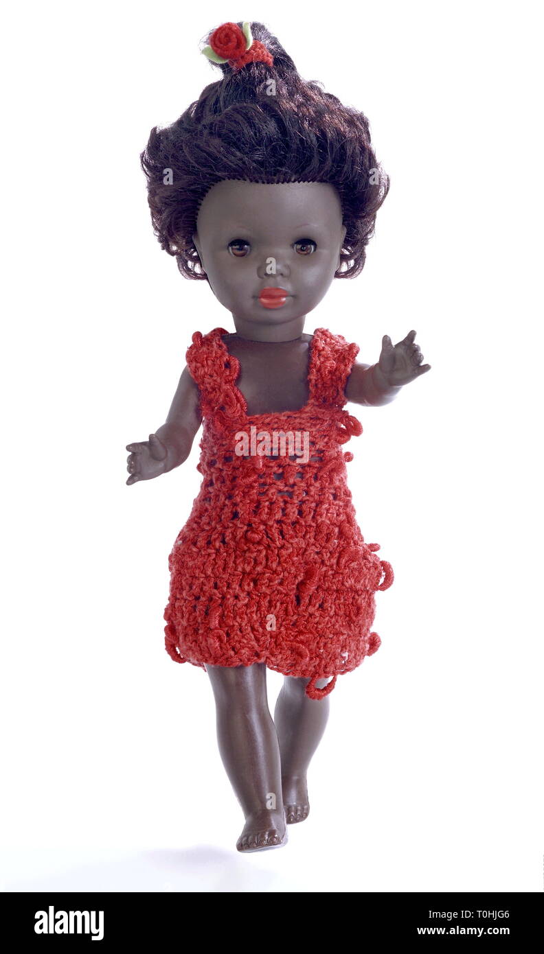 toys, dolls, baby doll with dark colour of the skin, circa 1965, Additional-Rights-Clearance-Info-Not-Available Stock Photo
