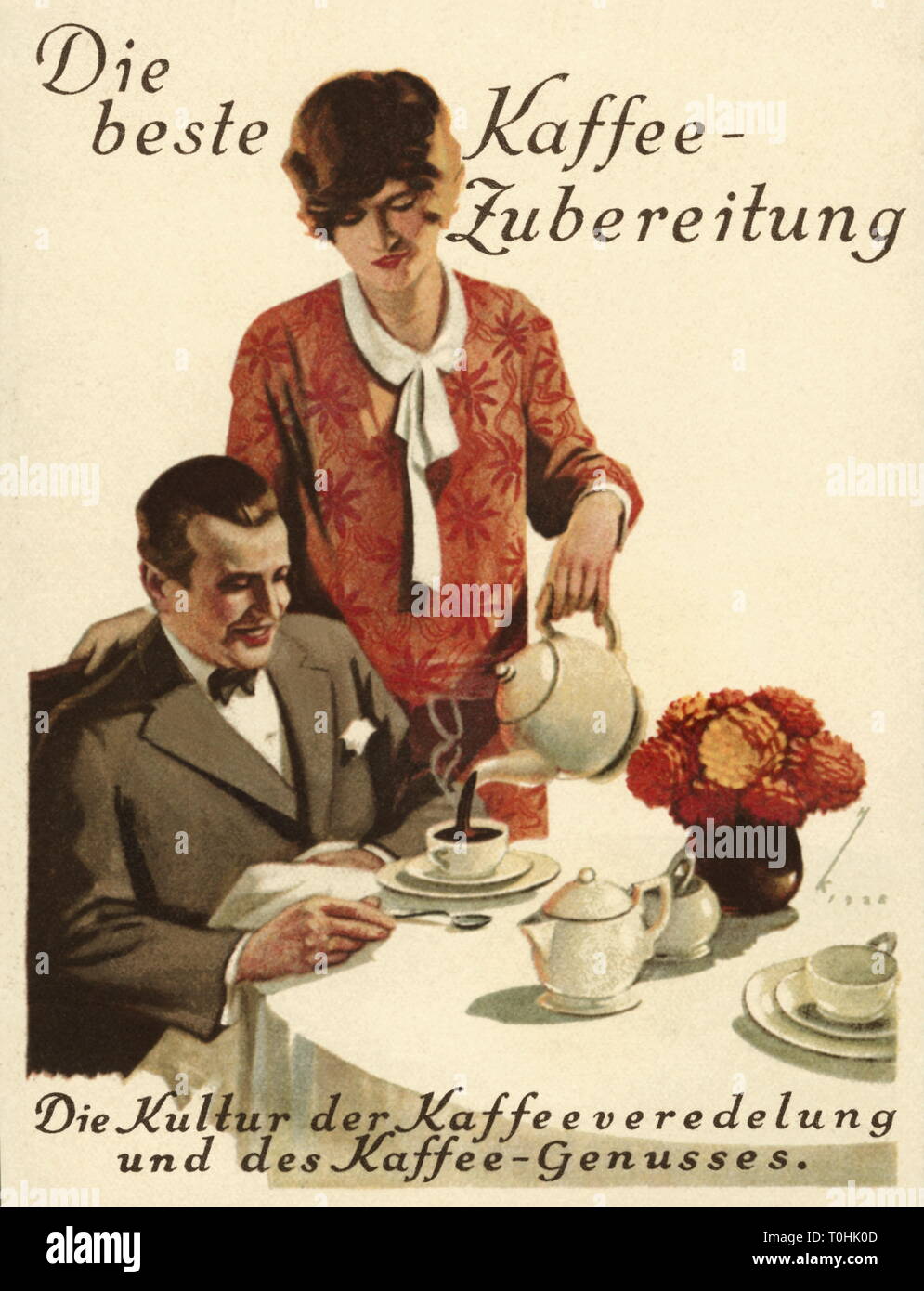 advertising, coffee, 'Die beste Kaffee Zubereitung', 'Die Kultur der Kaffeeveredelung und des Kaffee-Genusses', Germany, 1928, Additional-Rights-Clearance-Info-Not-Available Stock Photo