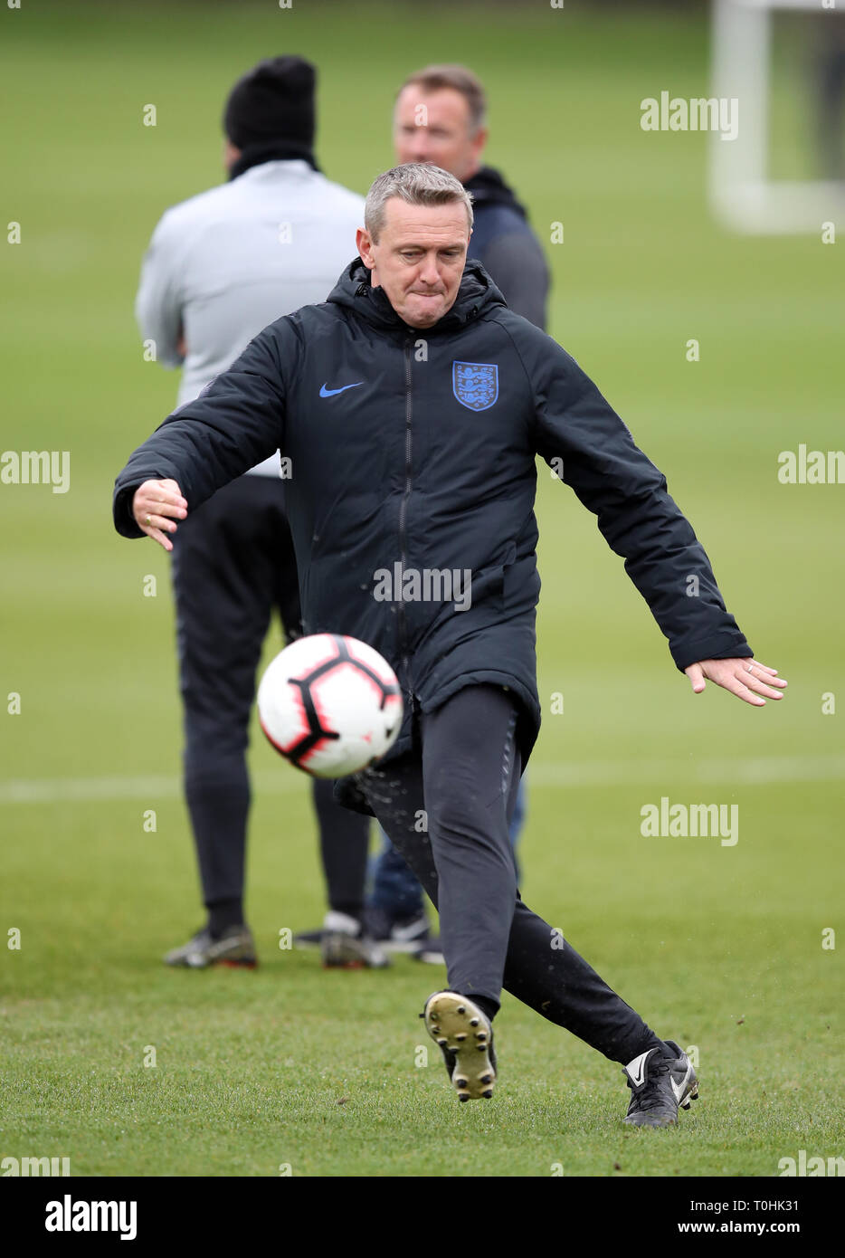 England under 21 manager Aidy Boothroyd during the training session at QEH Sports Ground, Bristol. Stock Photo