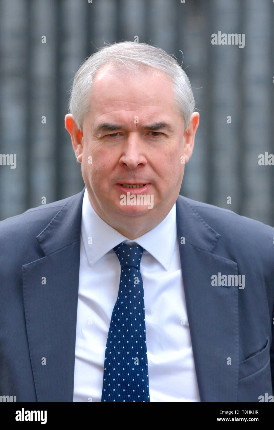 Geoffrey Cox QC MP, Attorney General, leaving after a cabinet meeting Downing Street 19th March 2019 Stock Photo