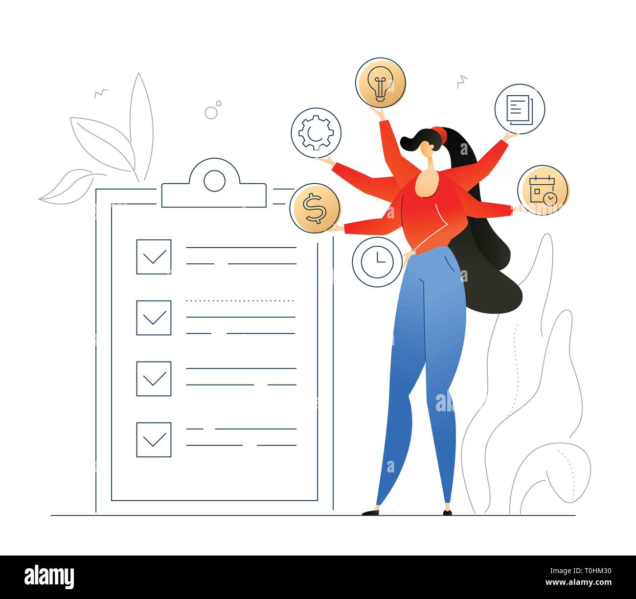 Task management - flat design style colorful illustration Stock Vector ...