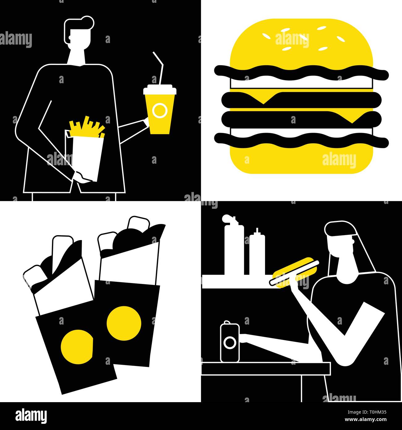 Fast food - flat design style vector illustration Stock Vector