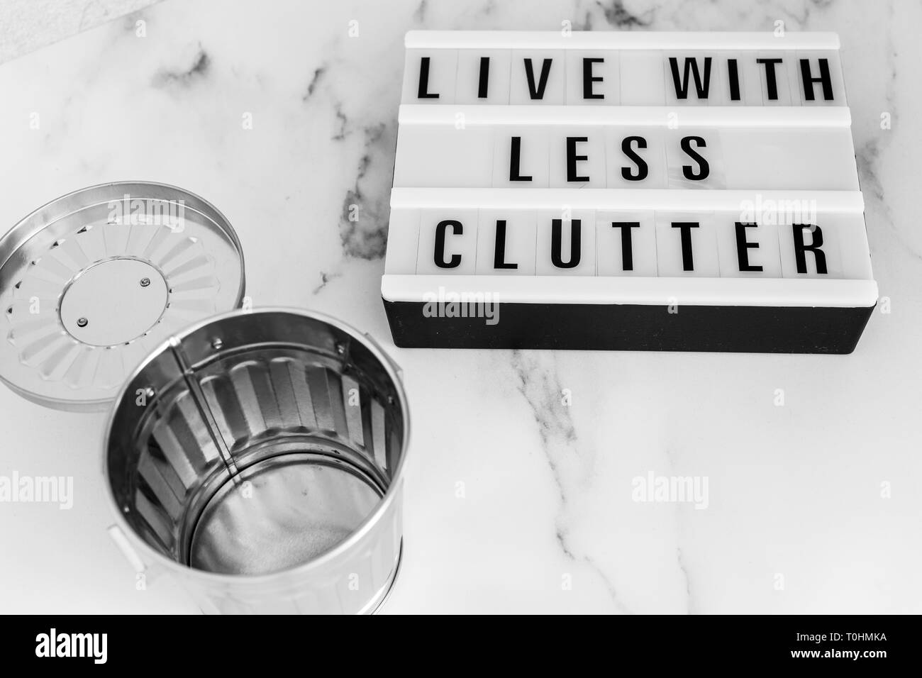 Curated visual reference: Picture Idea: Ecology And Consumerism Concept Live With Less Clutter Message On