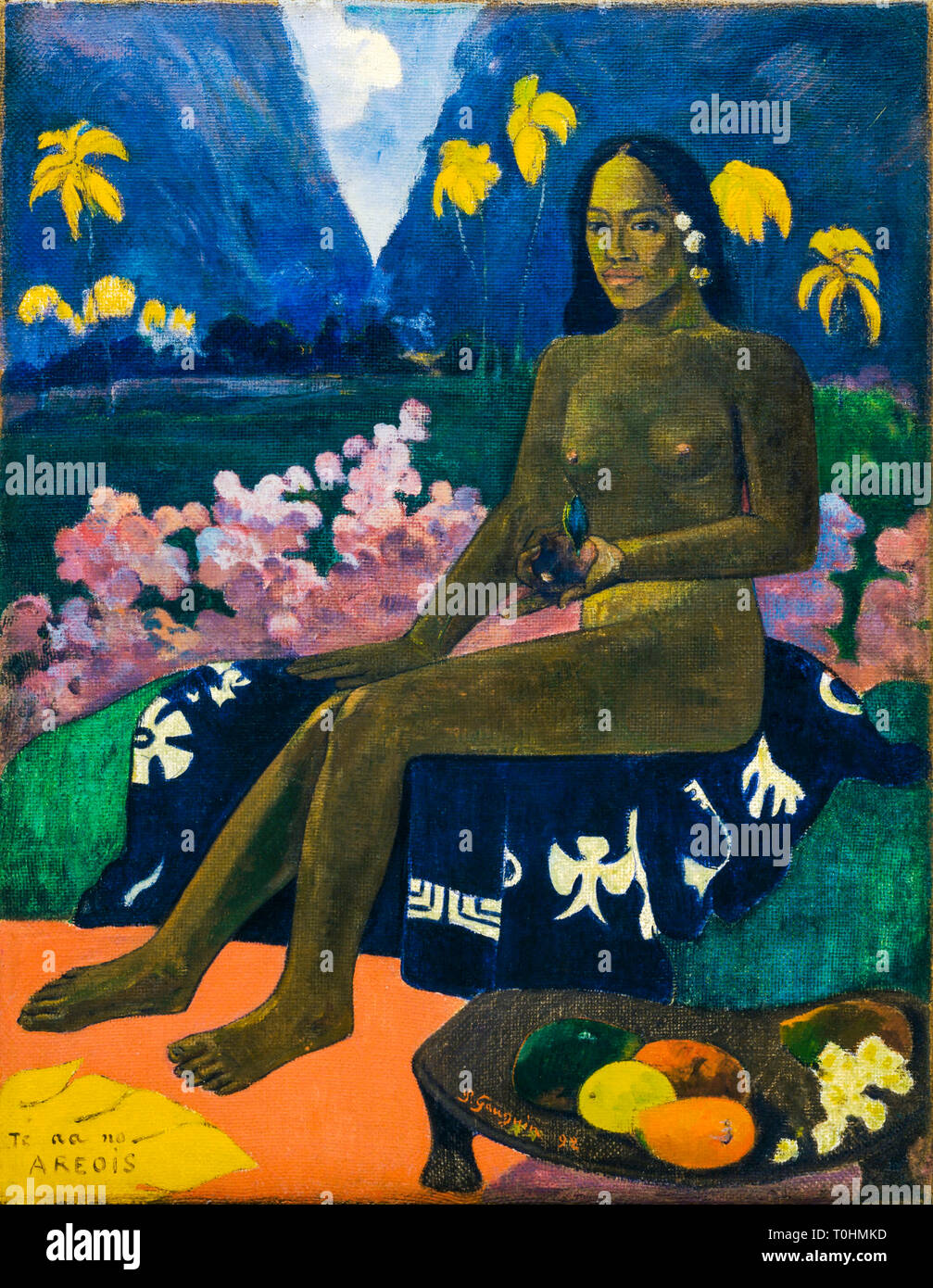 Paul Gauguin, The Seed of the Areoi, portrait painting, 1892 Stock Photo
