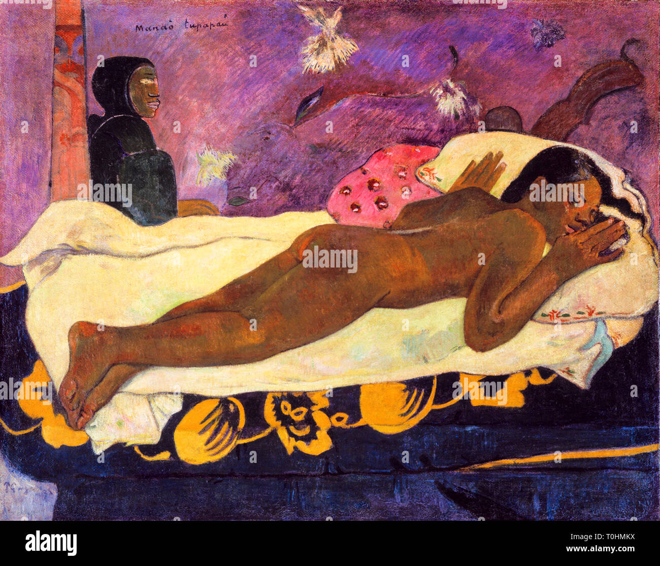 Paul Gauguin, Manaò tupapaú (Spirit of the Dead Watching), Post-Impressionist painting, 1892 Stock Photo