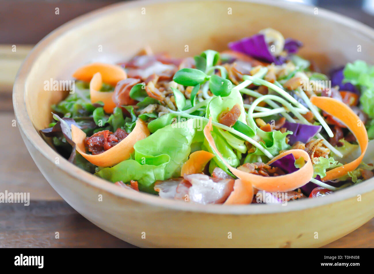 bacon ,ham and vegetable salad Stock Photo Alamy