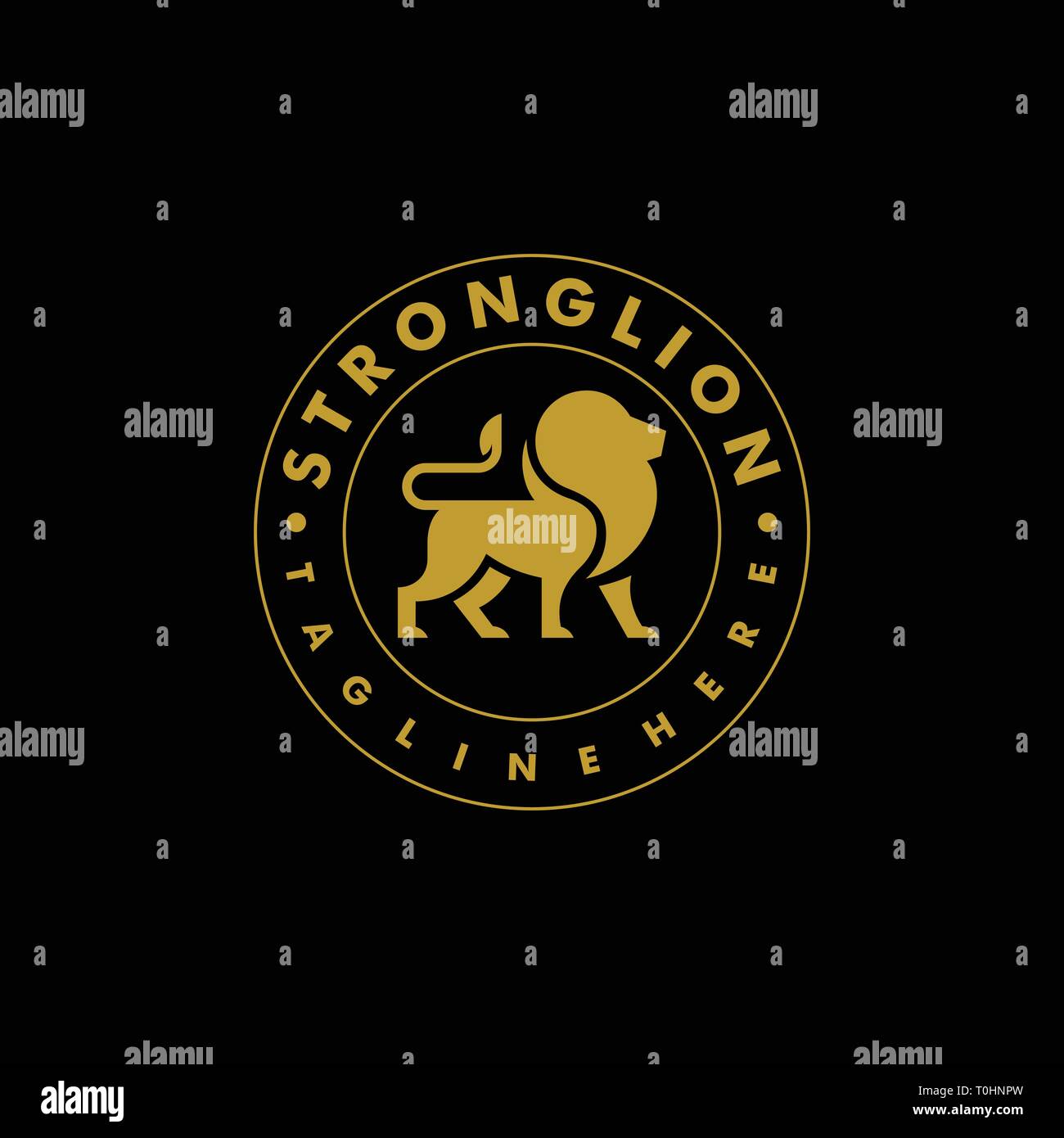 Strong Lion Color Design concept Illustration Vector Template. Suitable for Creative Industry, Multimedia, entertainment, Educations, Shop, and any re Stock Vector