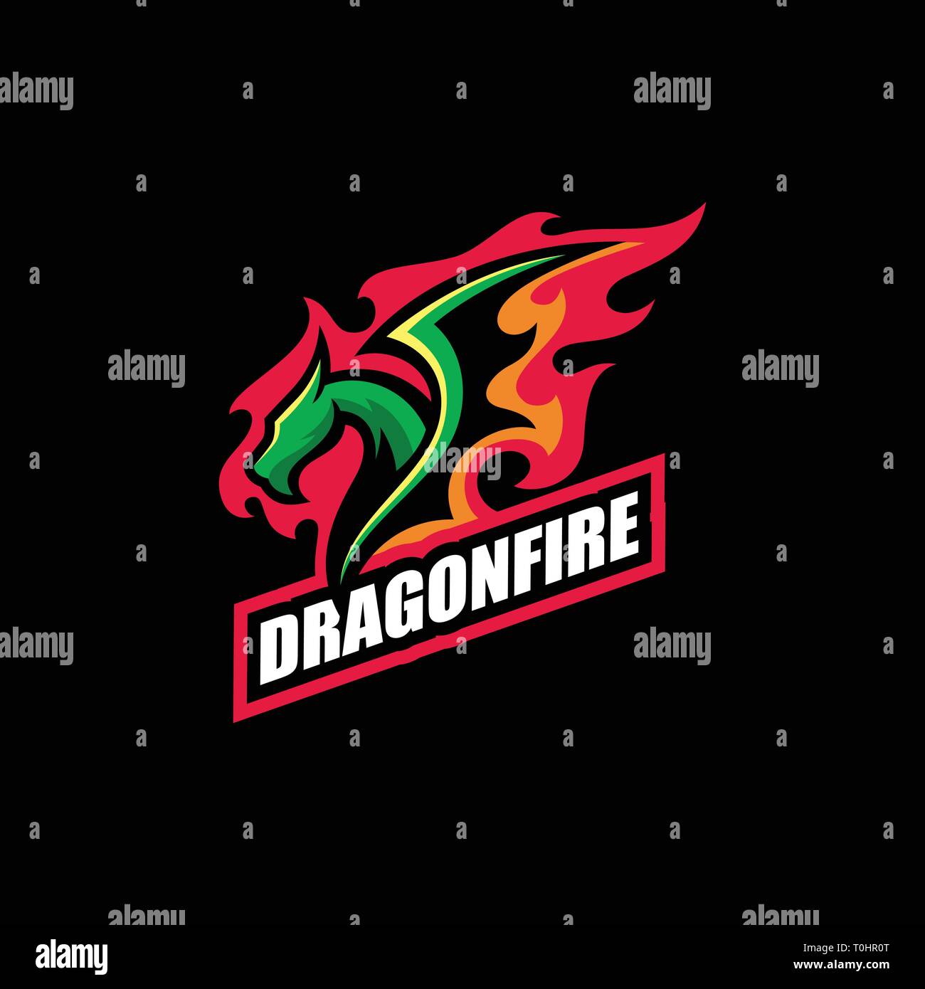 Abstract Dragon Fire illustration vector Design template. Suitable for Creative Industry, Multimedia, entertainment, Educations, Shop, and any related Stock Vector