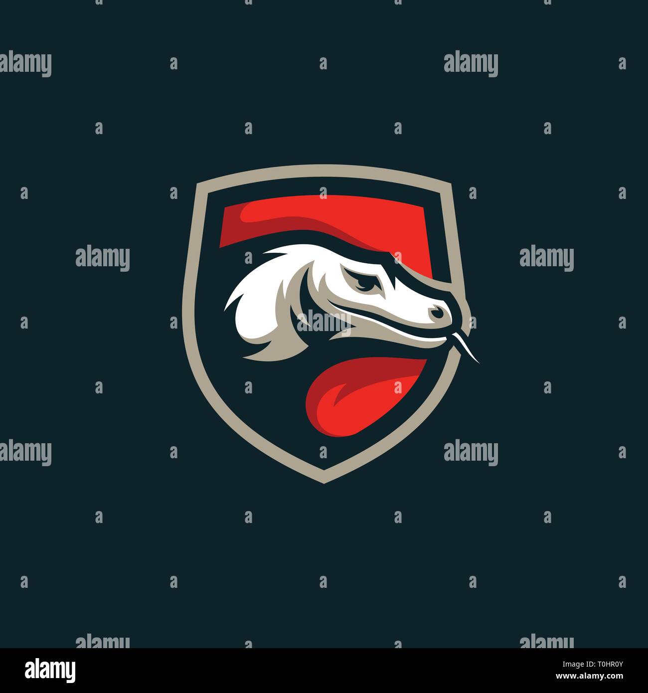 Abstract dragon illustration vector Design template. Suitable for Creative Industry, Multimedia, entertainment, Educations, Shop, and any related busi Stock Vector