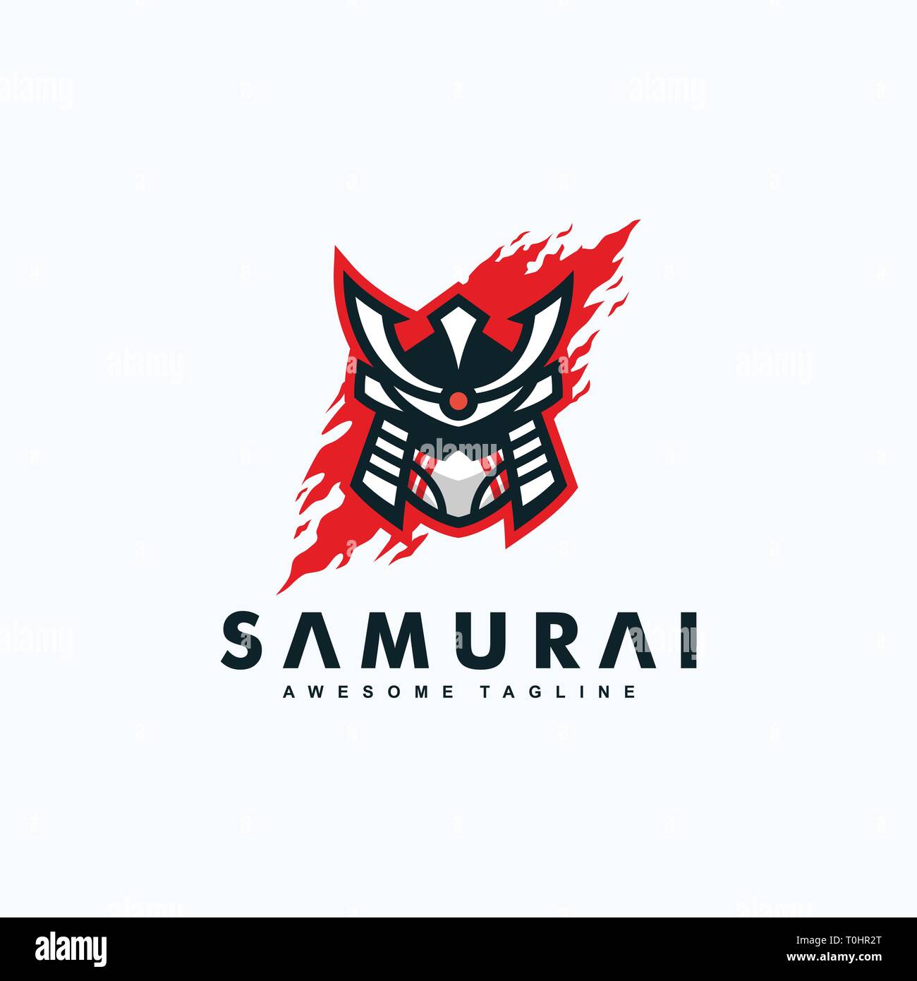 Abstract Samurai concept illustration vector Design template. Suitable for Creative Industry, Multimedia, entertainment, Educations, Shop, and any rel Stock Vector