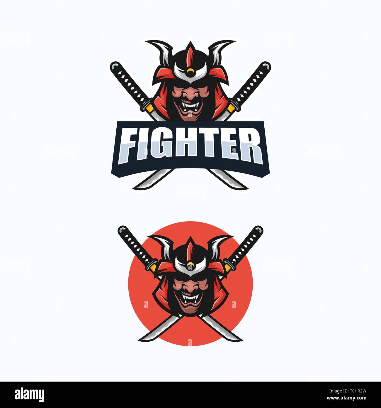Abstract Samurai illustration vector Design template. Suitable for Creative Industry, Multimedia, entertainment, Educations, Shop, and any related bus Stock Vector