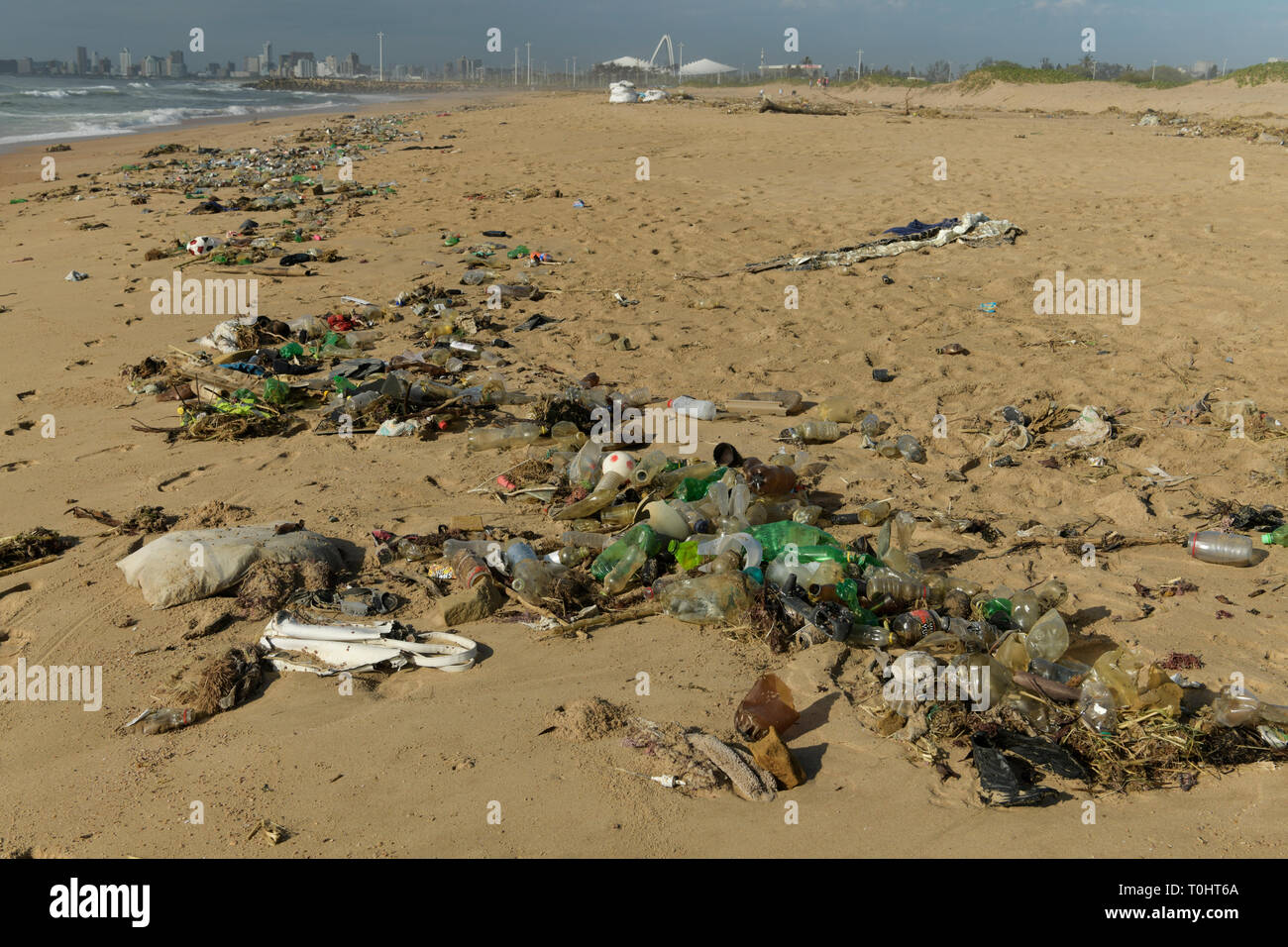 Durban, KwaZuluNatal, South Africa, plastic pollution, bags and