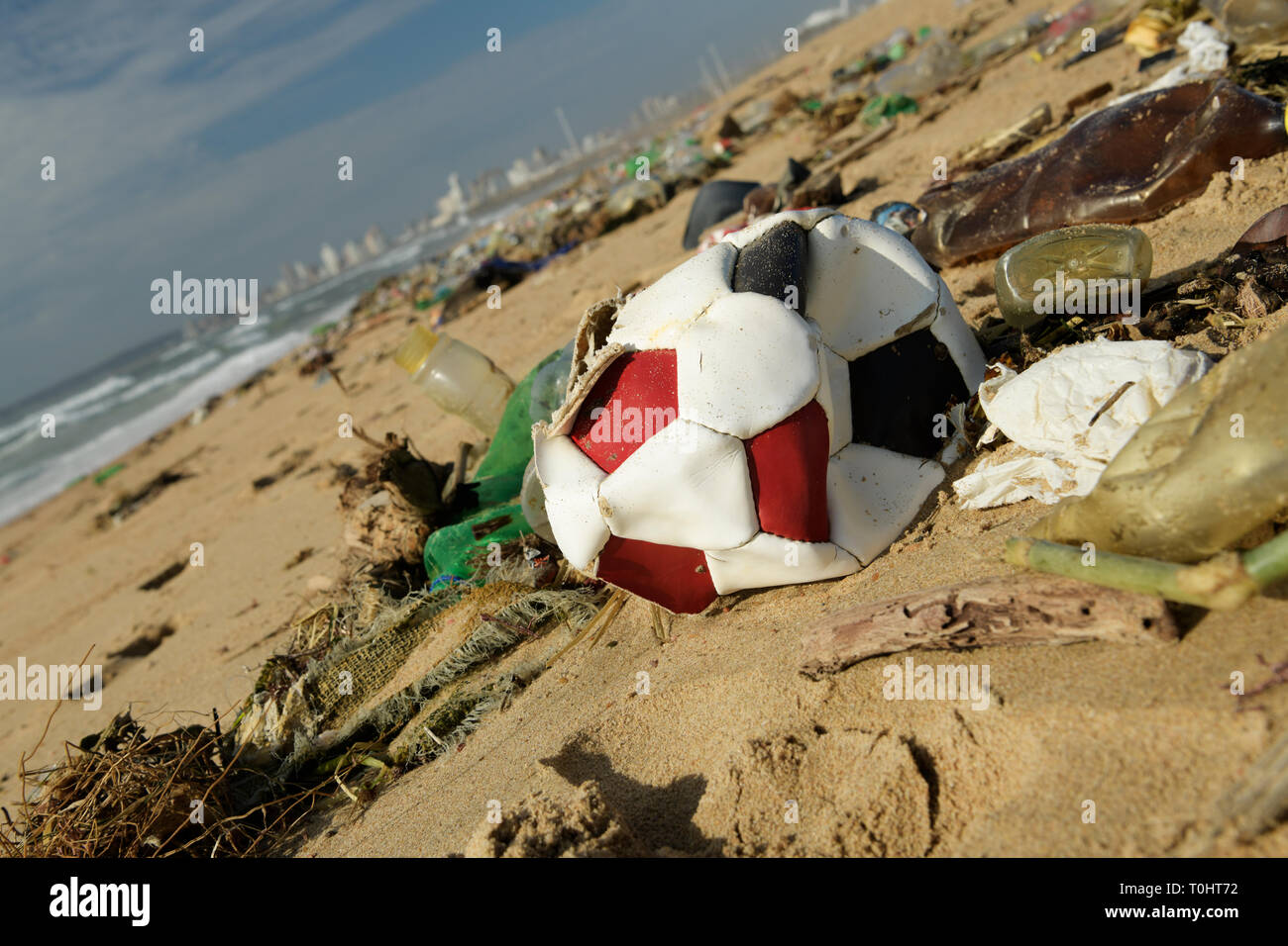 Durban, KwaZuluNatal, South Africa, plastic pollution, closeup