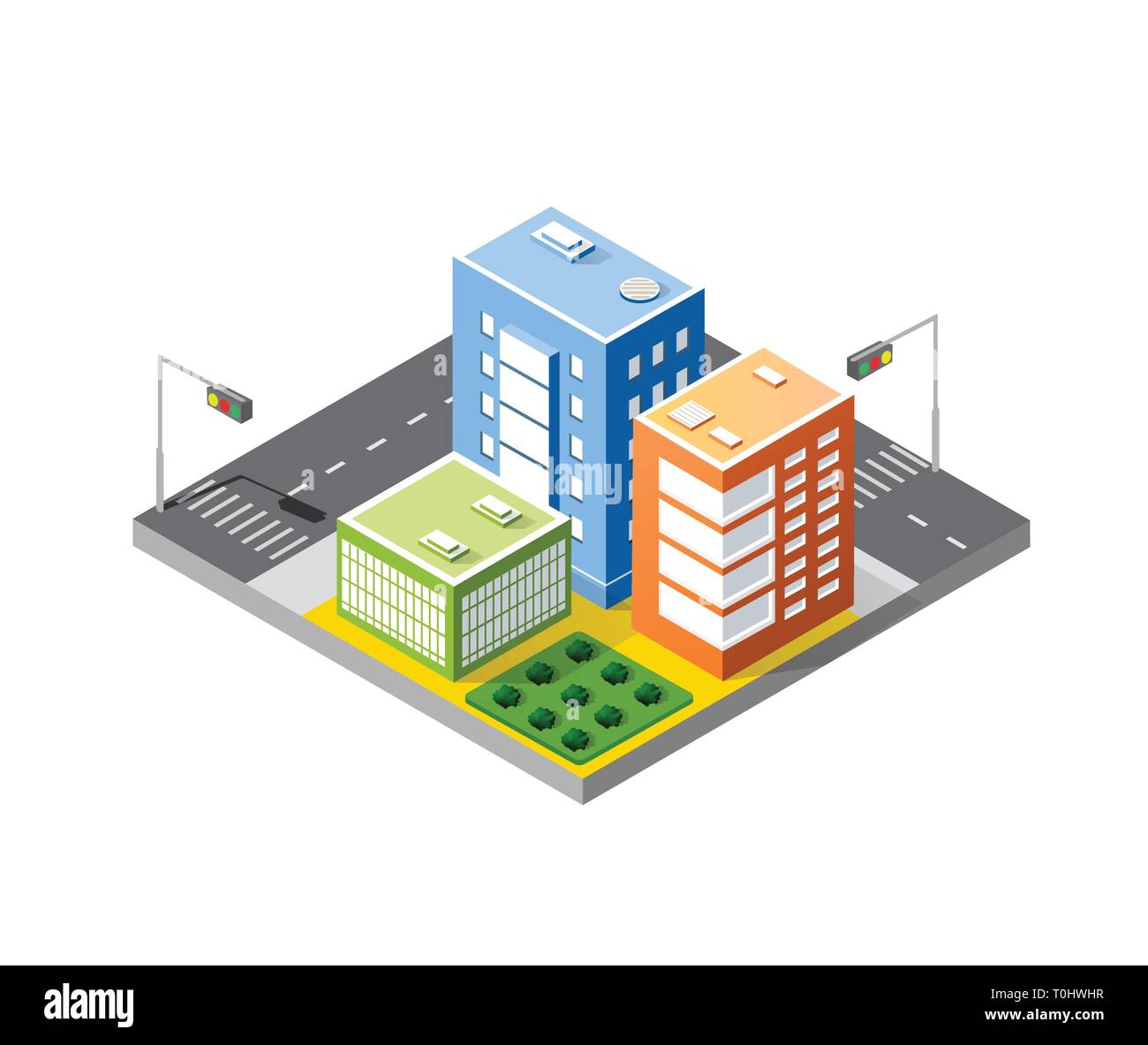 Colorful 3D isometric city Stock Vector Image & Art - Alamy
