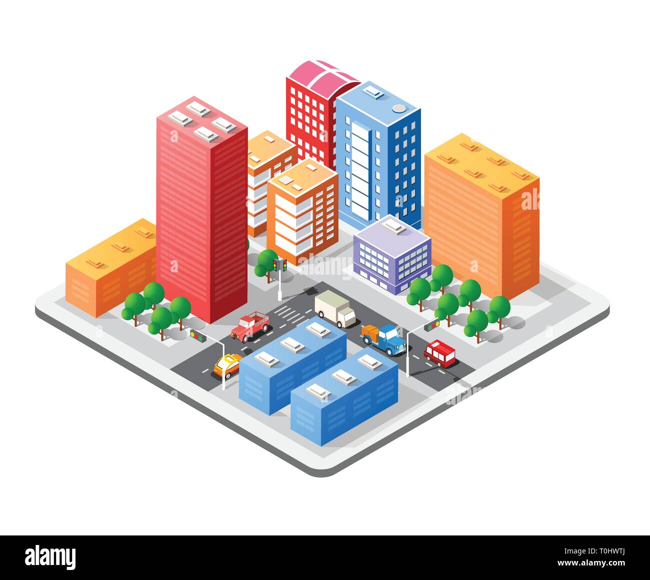 Colorful 3D isometric city Stock Vector Image & Art - Alamy