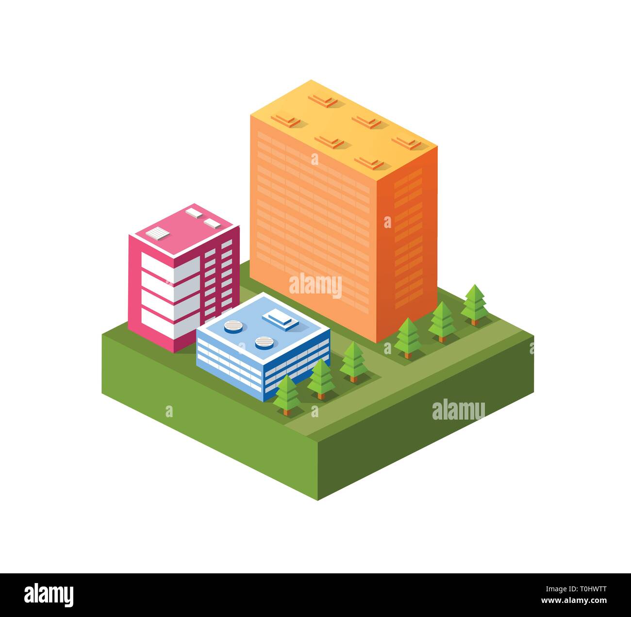 Colorful 3D isometric city Stock Vector Image & Art - Alamy