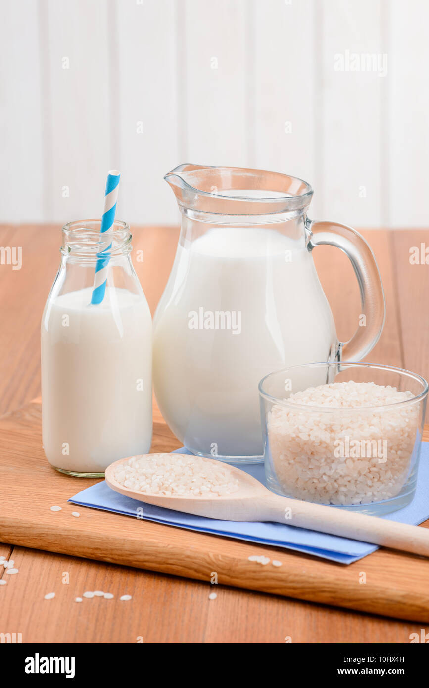 Homemade rice milk Stock Photo Alamy