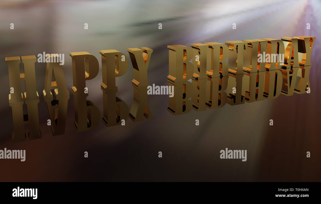3d Illustration Metal Text Happy Birthday High Resolution Image Stock Photo Alamy