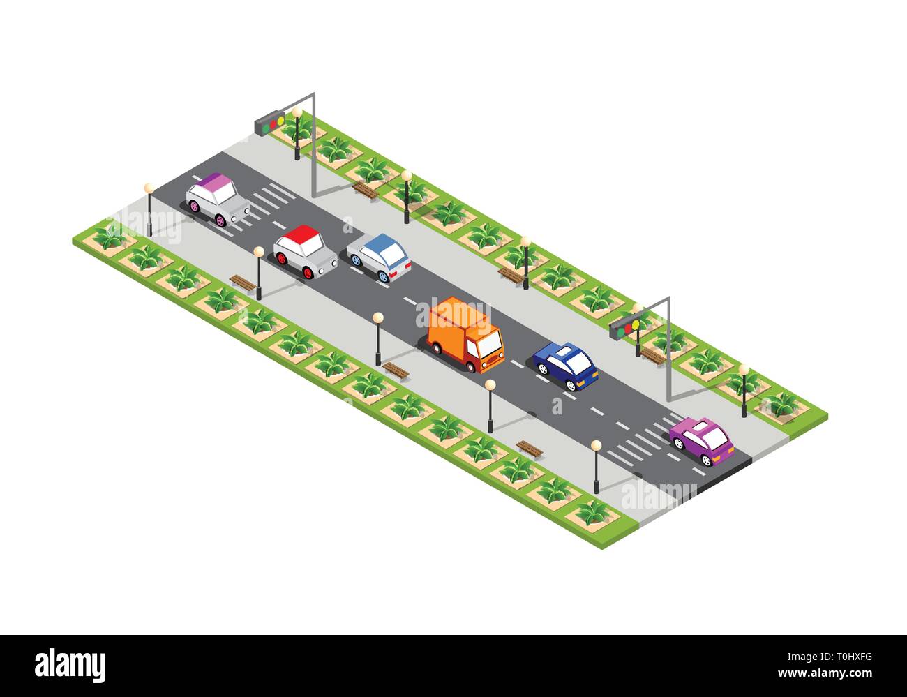 Road isometric 3D city Stock Vector Image & Art - Alamy