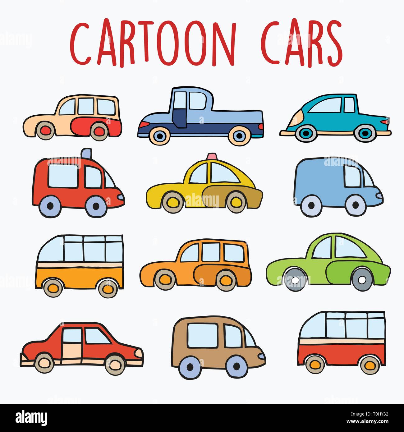 Cartoon cars sketch Stock Vector