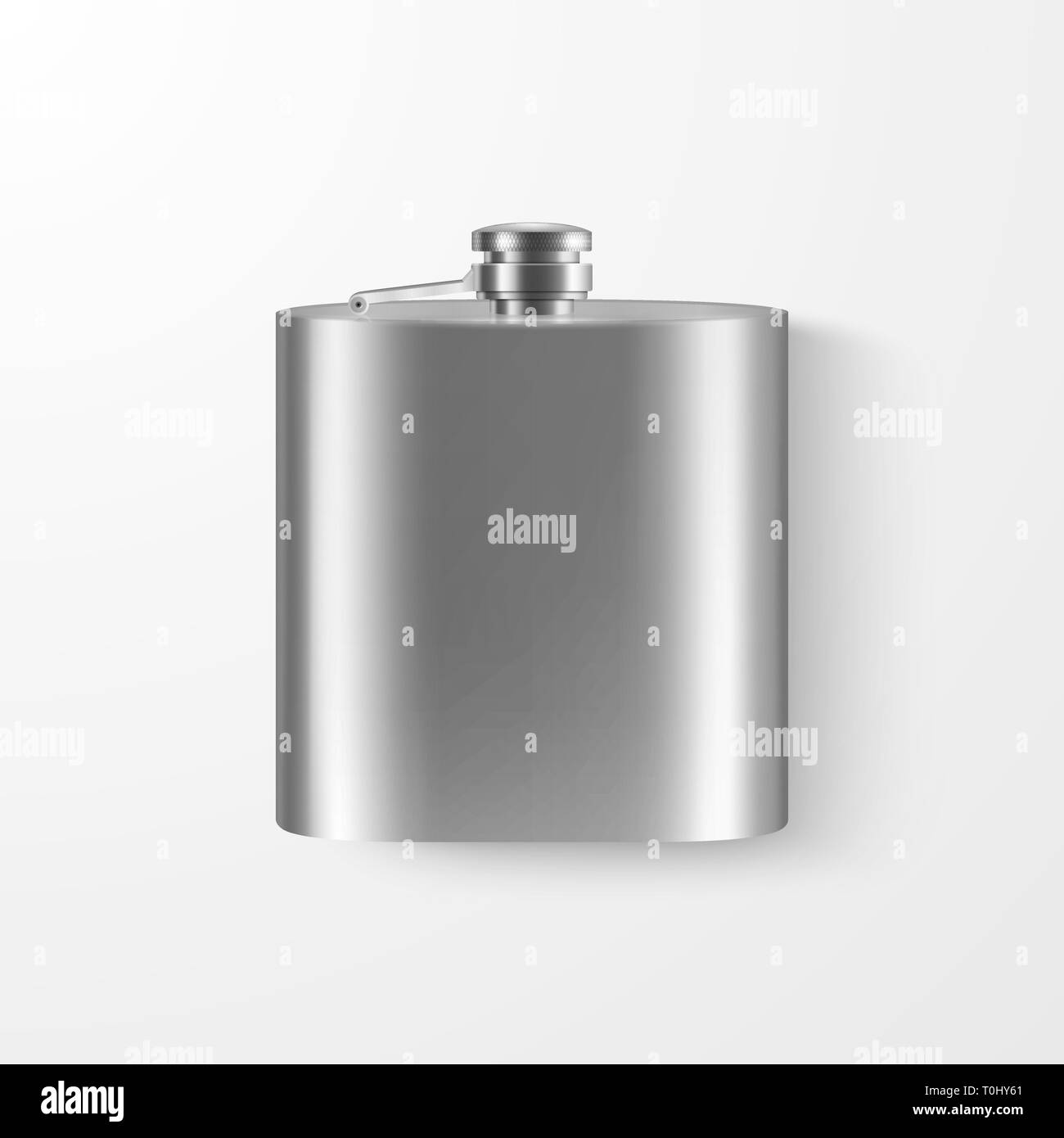 Download Vector 3d Realistic Silver Blank Stainless Steel Hip Flask Closeup Isolated On White Background Design Template Of Metal Flask For Mock Up Package Stock Vector Image Art Alamy