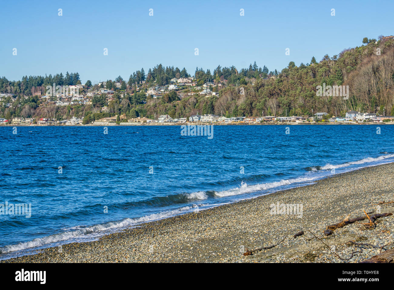 Waterfront homes in the Shorewood area of Burien, Washington Stock