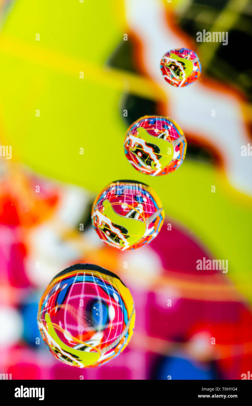 Multi colured macro photographs of various objects suitable for cards ...
