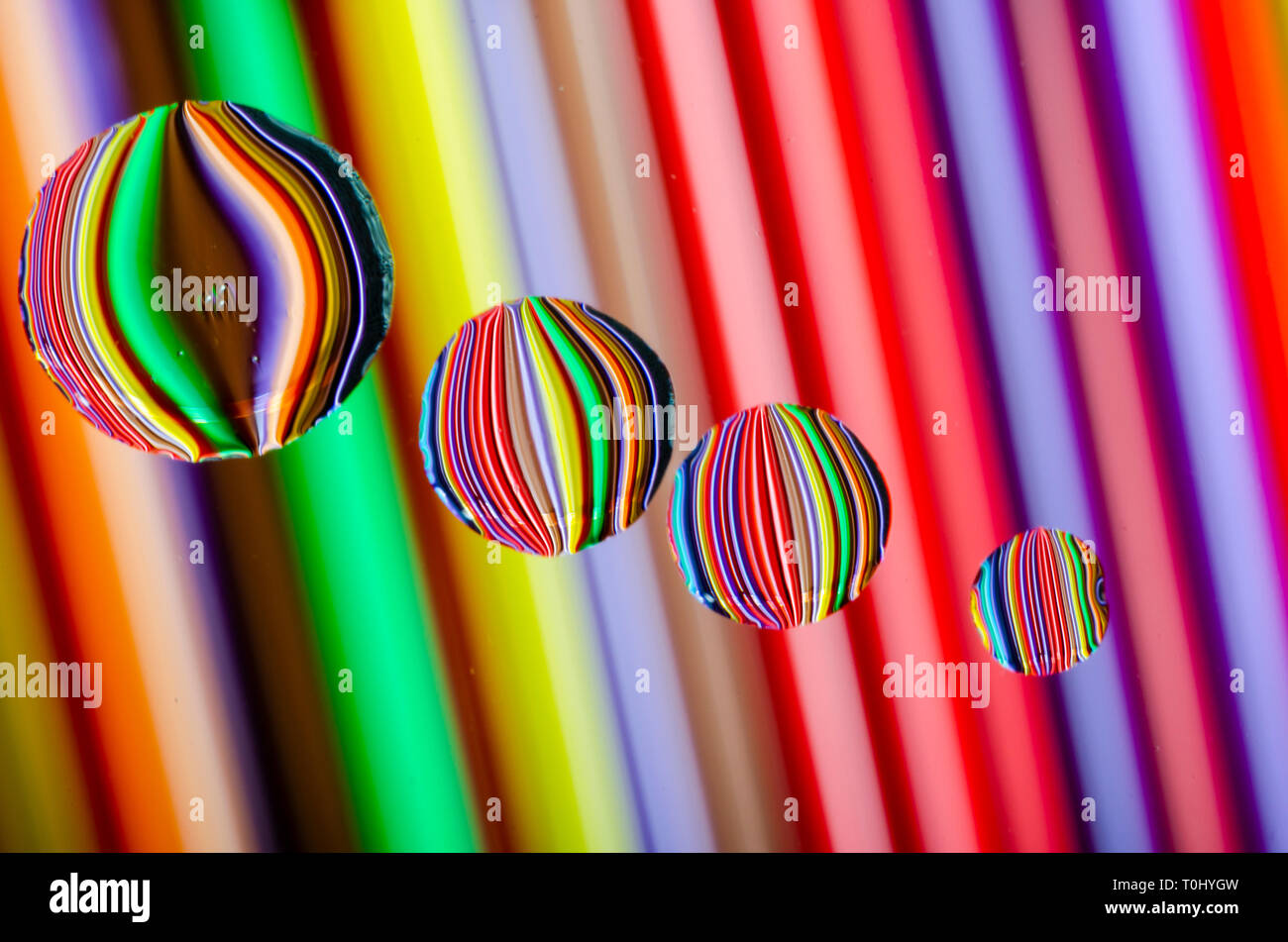 Multi colured macro photographs of various objects suitable for cards ...
