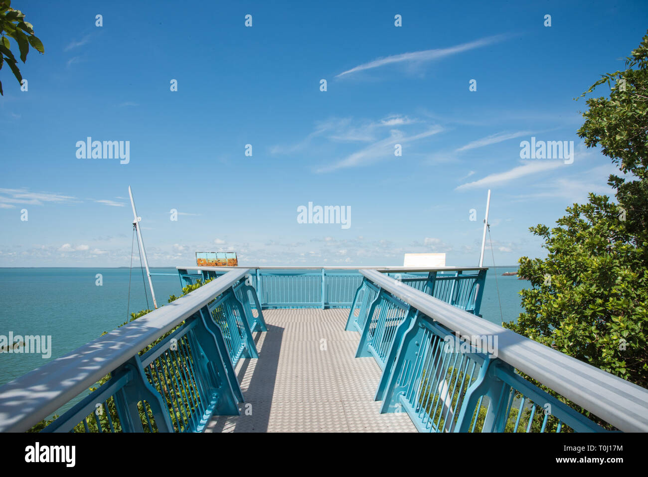 Timor Sea waterfront lookout at Bicentennial Park in Darwin, Australia Stock Photo