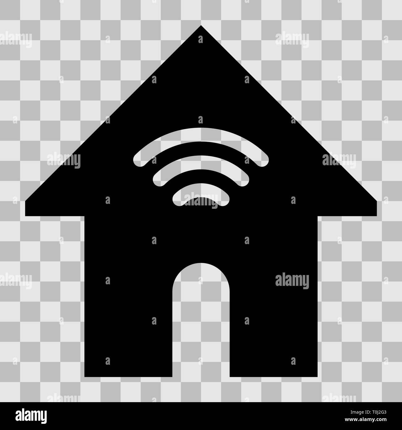Home wifi symbol icon - black simple, isolated - vector illustration ...