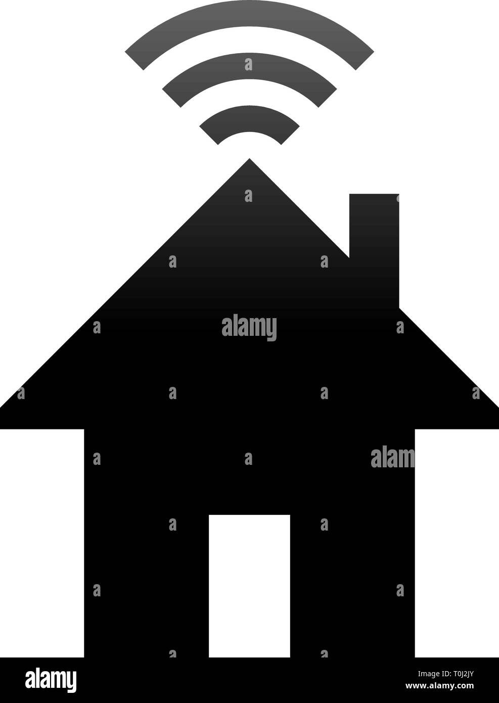 Home wifi symbol icon - black gradient, isolated - vector illustration ...