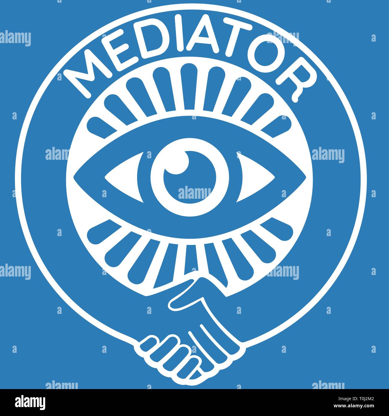 Mediator badge or seal design template Stock Vector