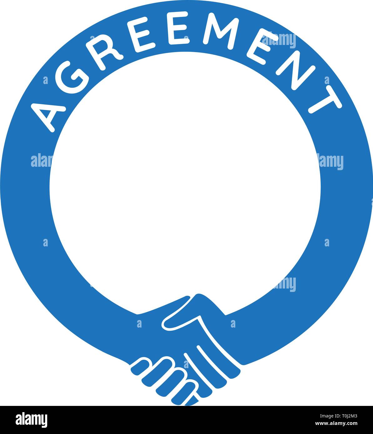 agreement round handshake design frame template Stock Vector Image