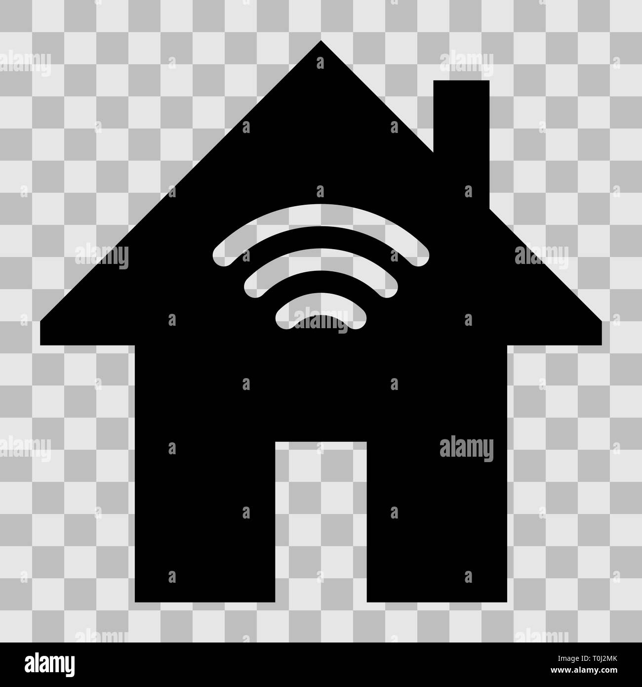 Home wifi symbol icon - black simple, isolated - vector illustration ...