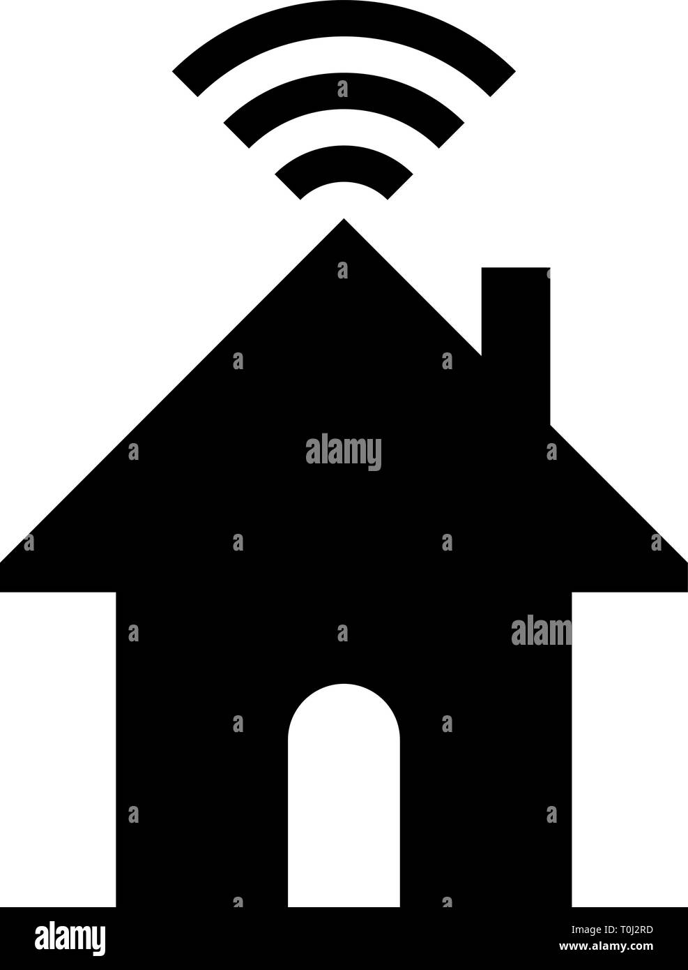 Home wifi symbol icon - black simple, isolated - vector illustration ...